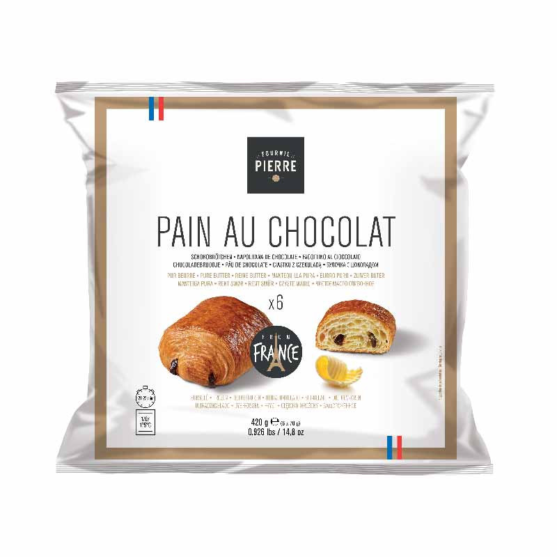 Pain Au Chocolat Fine Butter Individual Bags (70g)6 - Bridor Pain Au Chocolat Fine Butter Individual Bags (70g)6 - Bridor