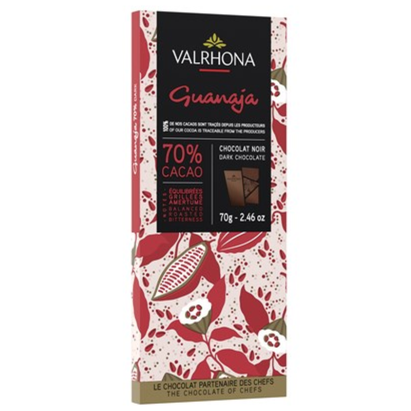 Guanaja Cocoa Nibs 70% Dark Chocolate (120G) - Valrhona Guanaja Cocoa Nibs 70% Dark Chocolate (120G) - Valrhona