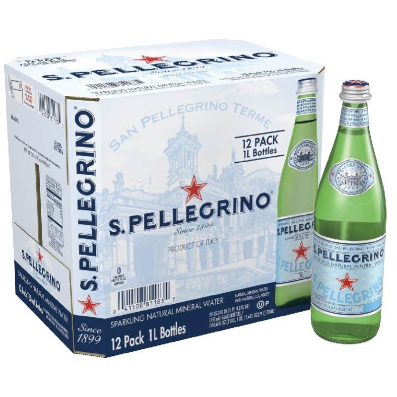 Nước khoáng có ga tự nhiên 1L12 -S.pellegrino-Sparkling natural mineral water